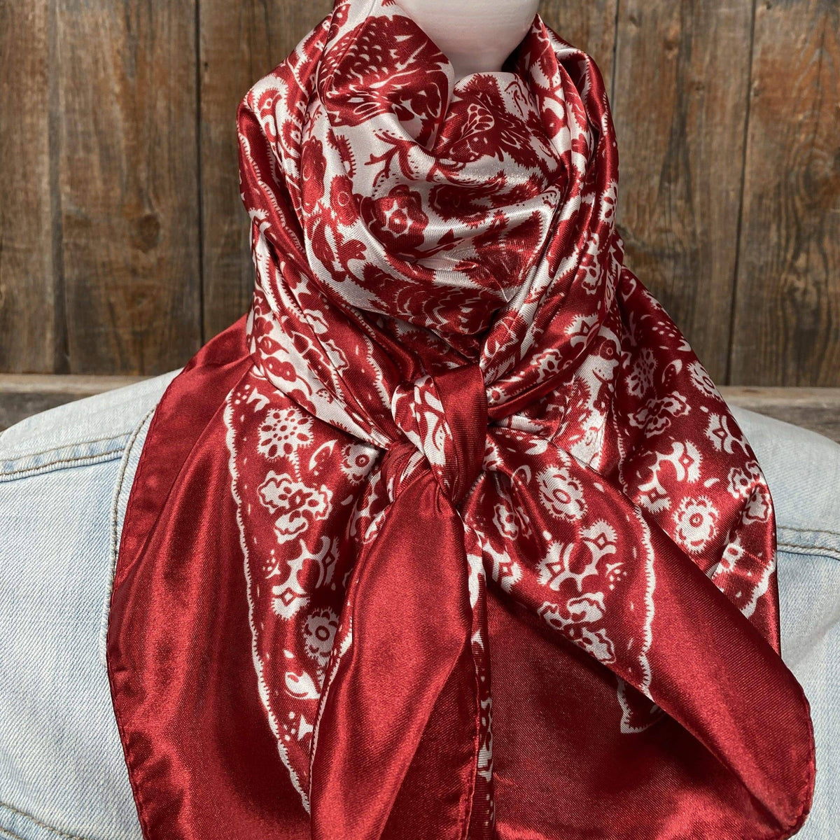 Red & Cream Paisley Wild Rag