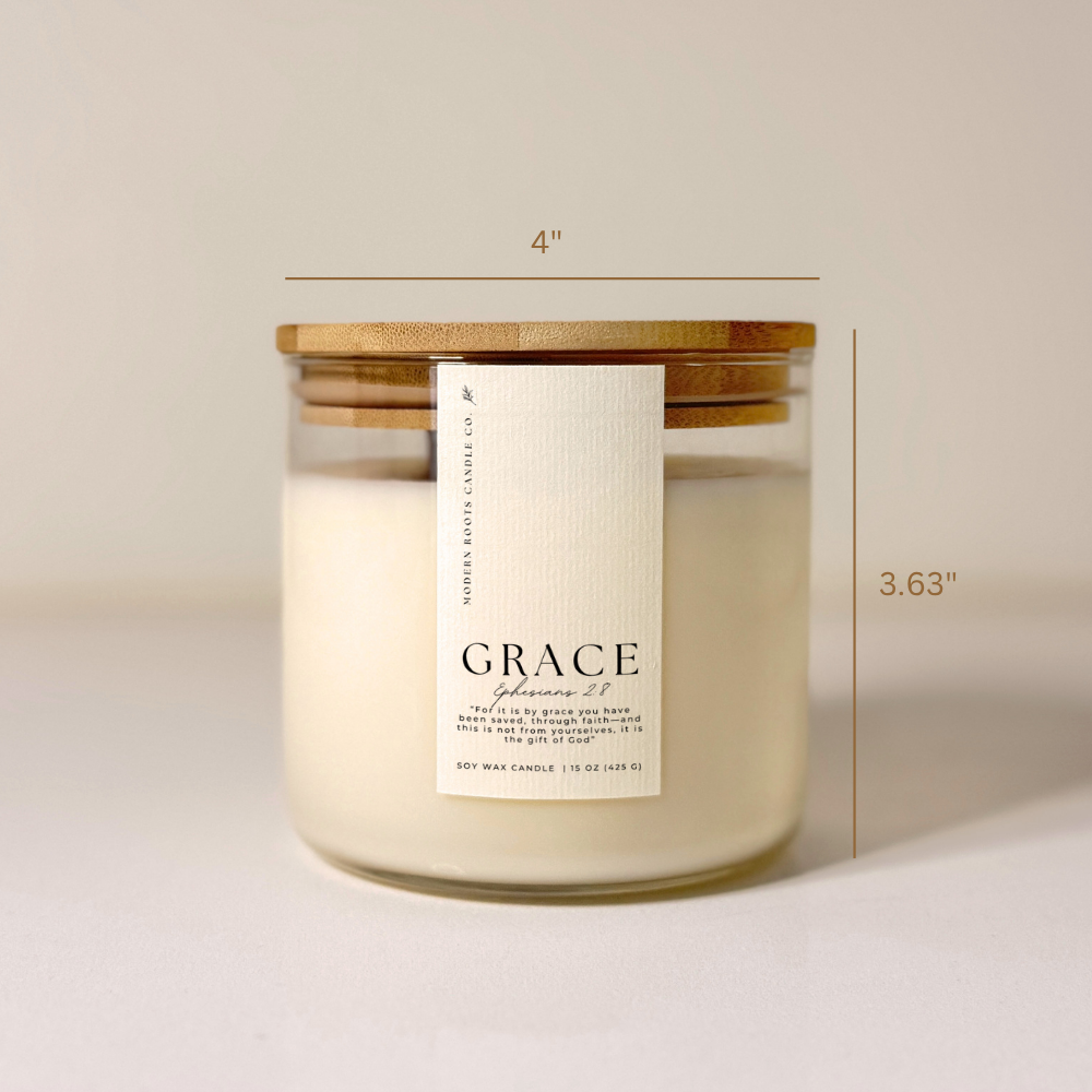 Grace | White Peach Blossom | 15 oz. Soy Wax Candle