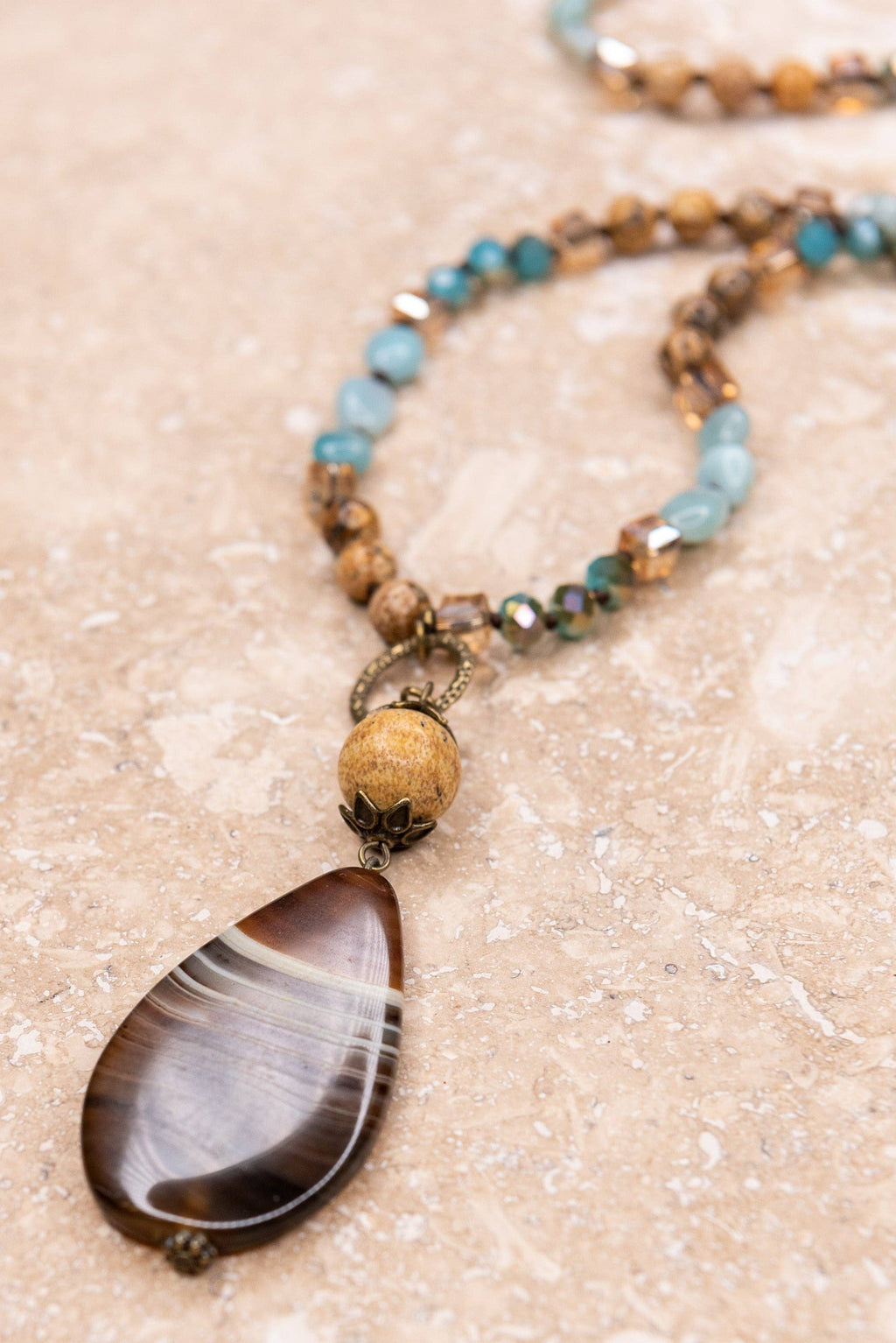Debbie Necklace in Turquoise/Brown