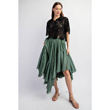 Load image into Gallery viewer, Let ‘Em Talk Asymmetrical Hemline Skirt
