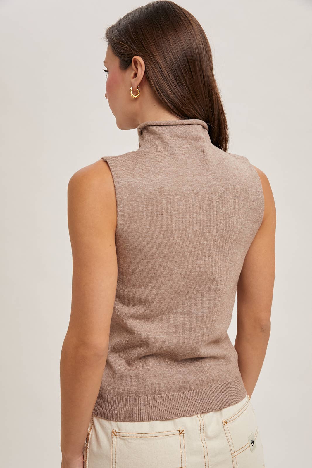 Tangled Heart Strings - Sleeveless Mock Neck Sweater