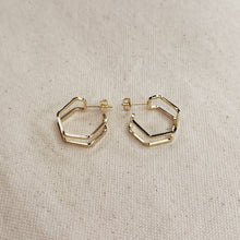 Load image into Gallery viewer, 18k Gold Filled Double Wire Geometric C Hoop Earrings
