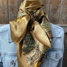 Load image into Gallery viewer, 35X35&quot;  Neutral Tone Paisley Wild Rag / Scarf WR2040
