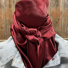 Load image into Gallery viewer, 35X35&quot; Solid Burgundy Wild Rag / Scarf WRS14
