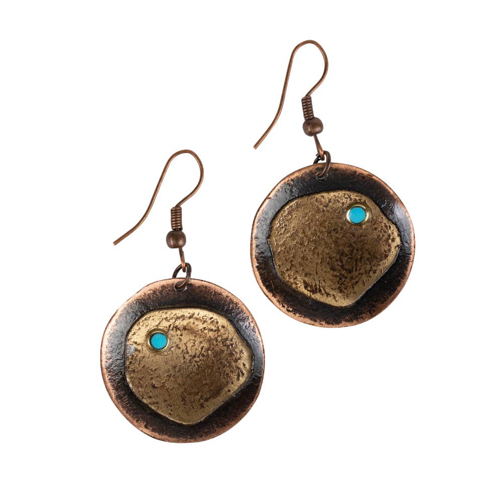 Adrift Hammered Copper Earrings