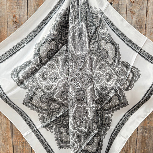 Black/White Polka Dot & Paisley Wild Rag / Scarf WR444X
