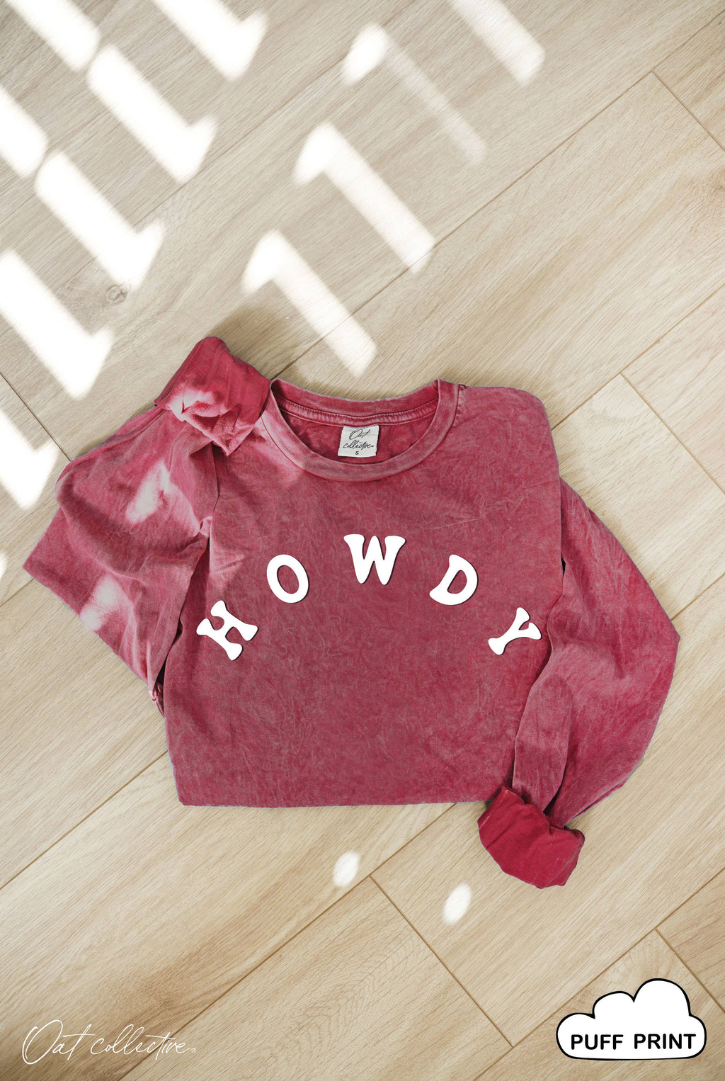 HOWDY Puff Mineral Washed Long Sleeve Graphic