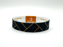 Load image into Gallery viewer, Blue Herringbone / Proverbs 3:5-6 Wristband
