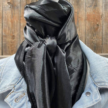 Load image into Gallery viewer, 35X35&quot; Solid Black Wild Rag/Scarf WRS4
