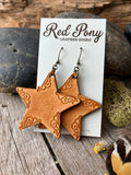 Lucky This Time Hand Tooled Earrings with Rustic Finish