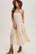 Load image into Gallery viewer, LACE EMBROIDERED TULLE BIB MAXI DRESS
