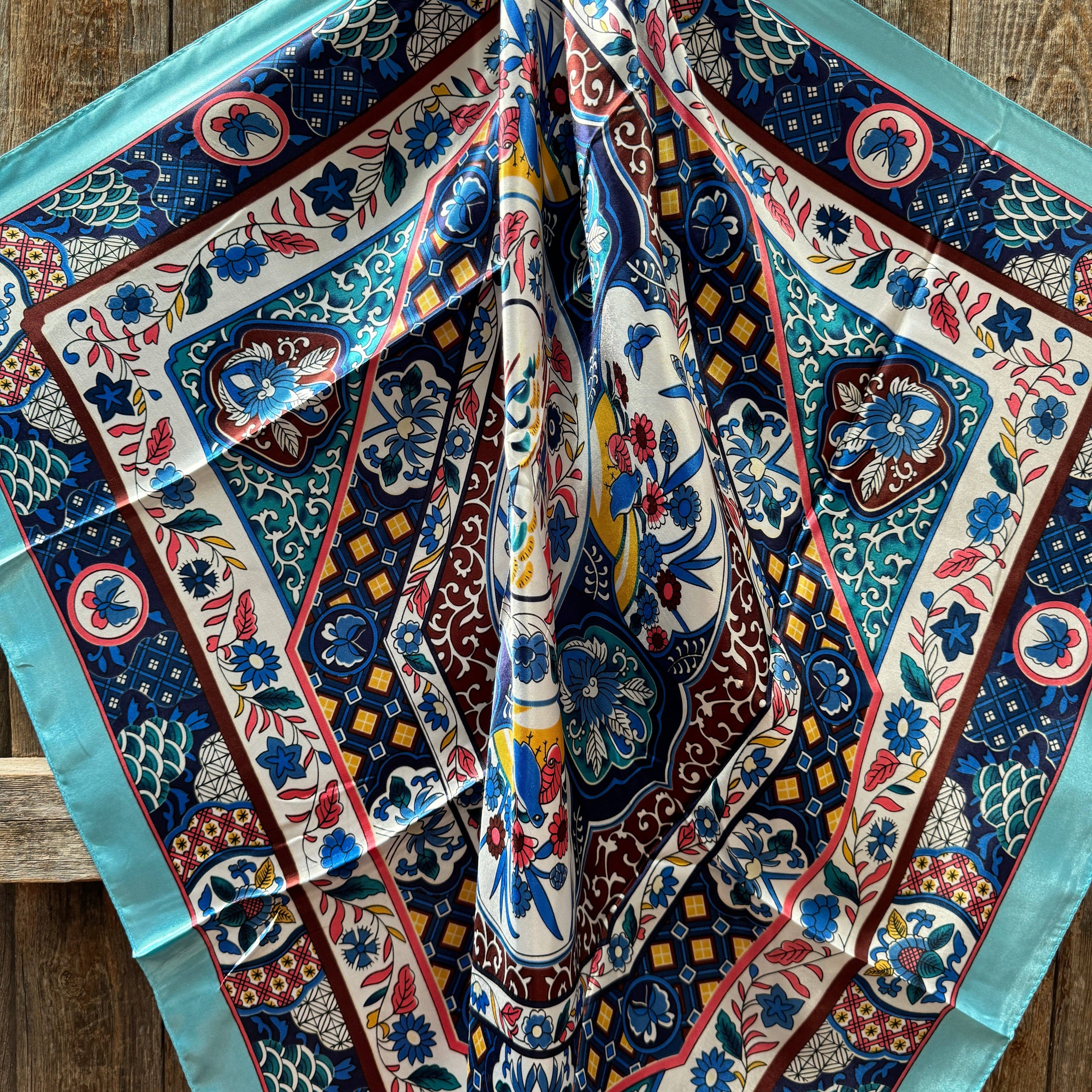 Blue Multi Pattern Wild Rag / Scarf WR1015