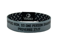 Load image into Gallery viewer, Iron Sharpens Iron / Proverbs 27:17 Wristband
