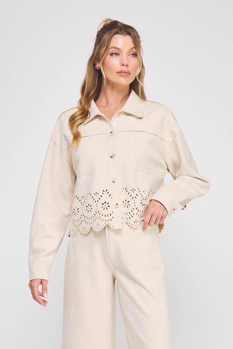 Cut From The Same Cloth- Suede Shirt Jacket