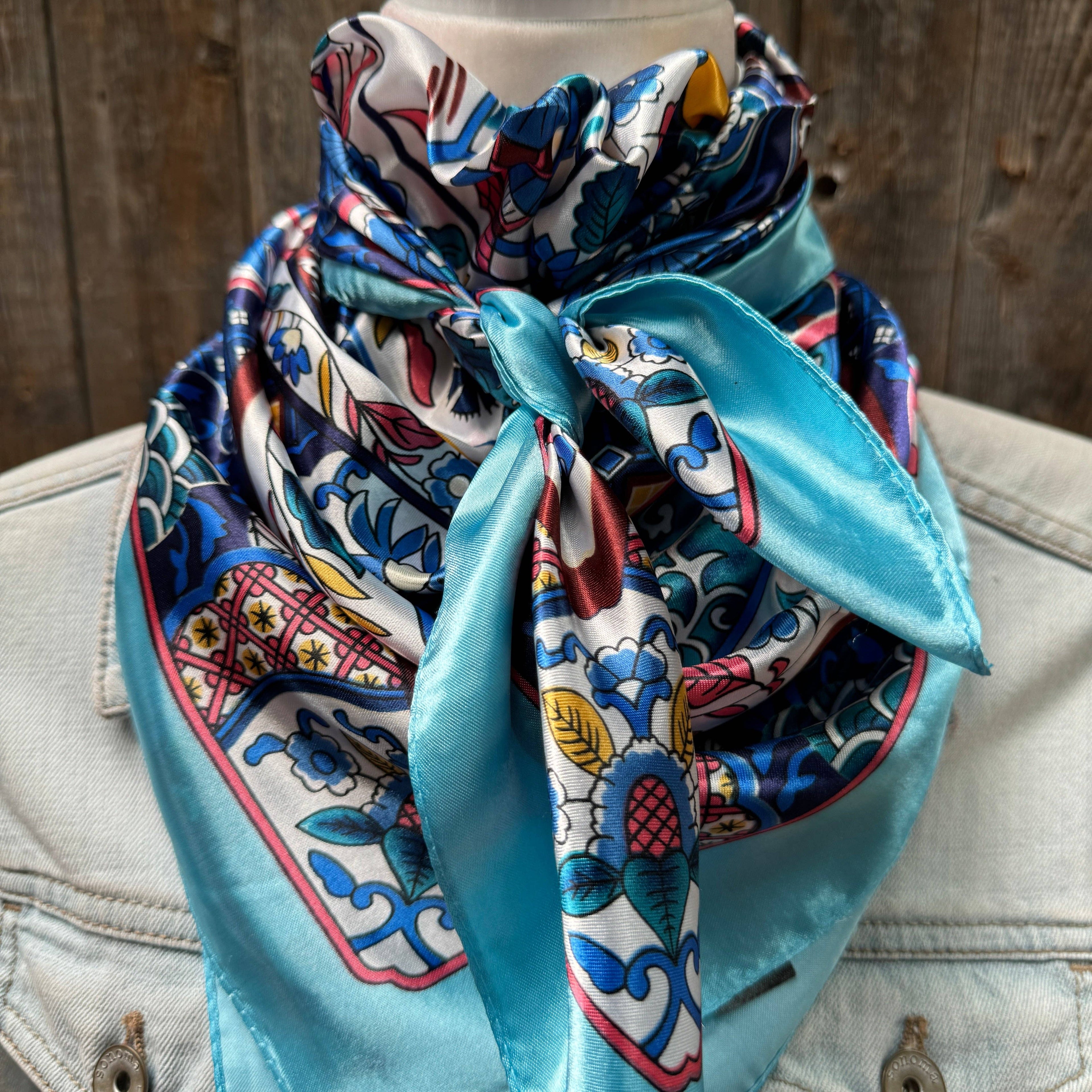Blue Multi Pattern Wild Rag / Scarf WR1015