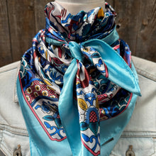 Load image into Gallery viewer, Blue Multi Pattern Wild Rag / Scarf WR1015
