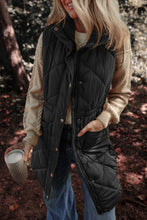 Load image into Gallery viewer, Long Before Us Longline Quilted Stand Collar Puffer Vest
