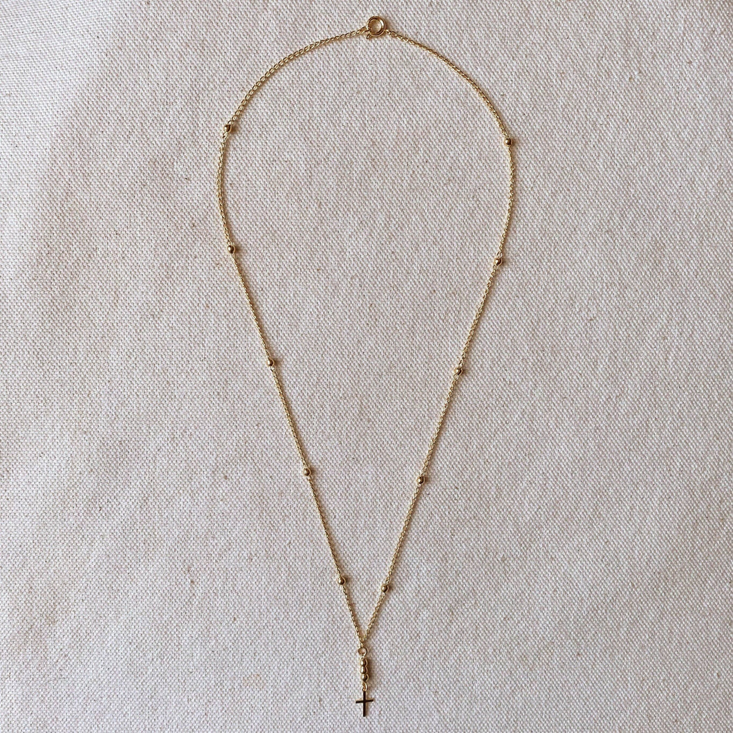 18k Gold Filled Simple Cross Necklace