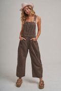VINTAGE LEOPARD- Barrel Leg Overalls