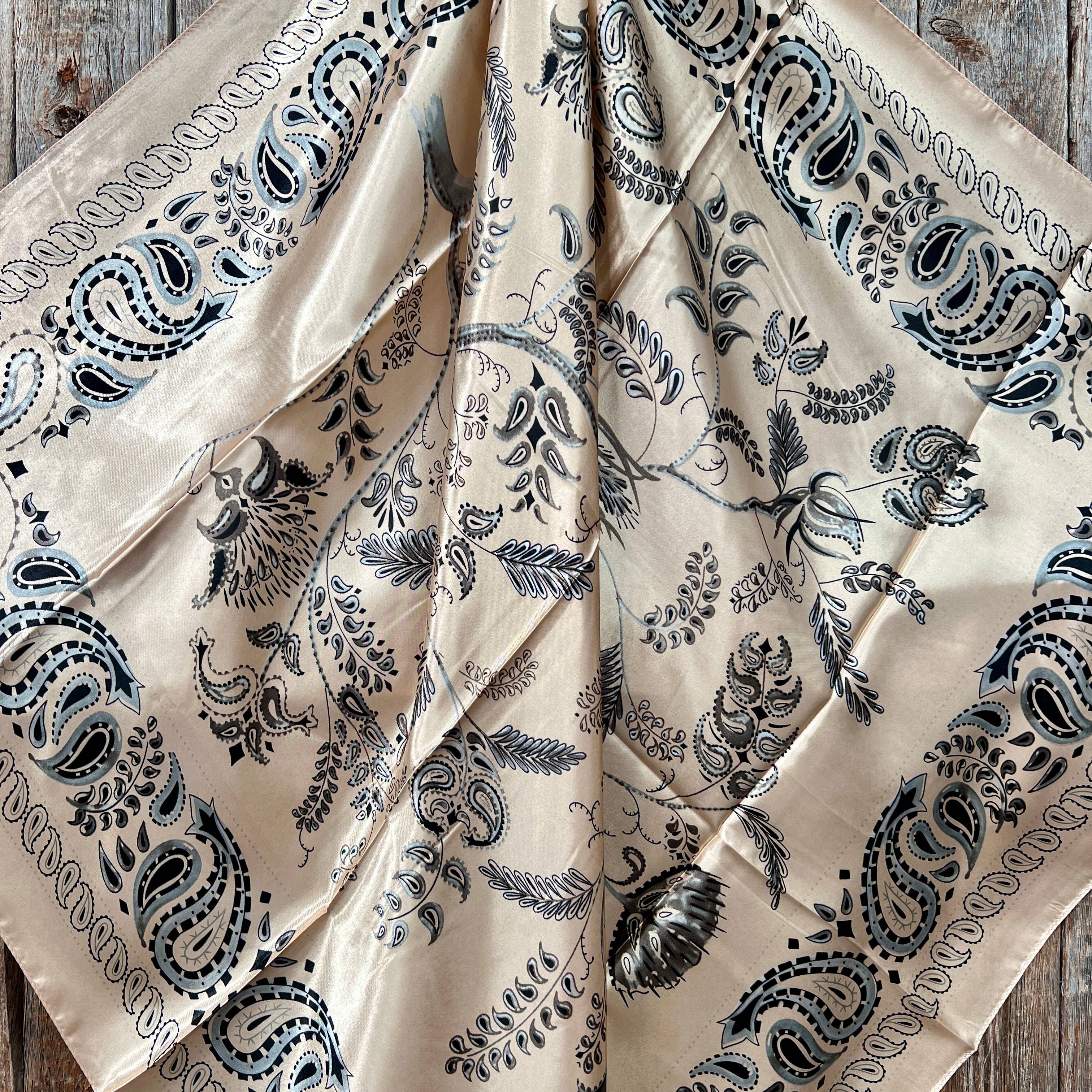 Pink & Silver Paisley Wild Rag/Scarf