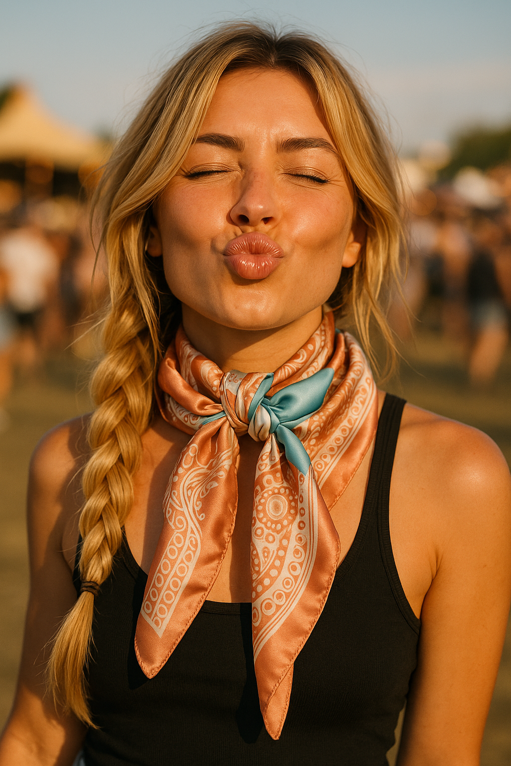 35X35" Soft Pink and Blue Paisley Wild Rag / Scarf WR3388