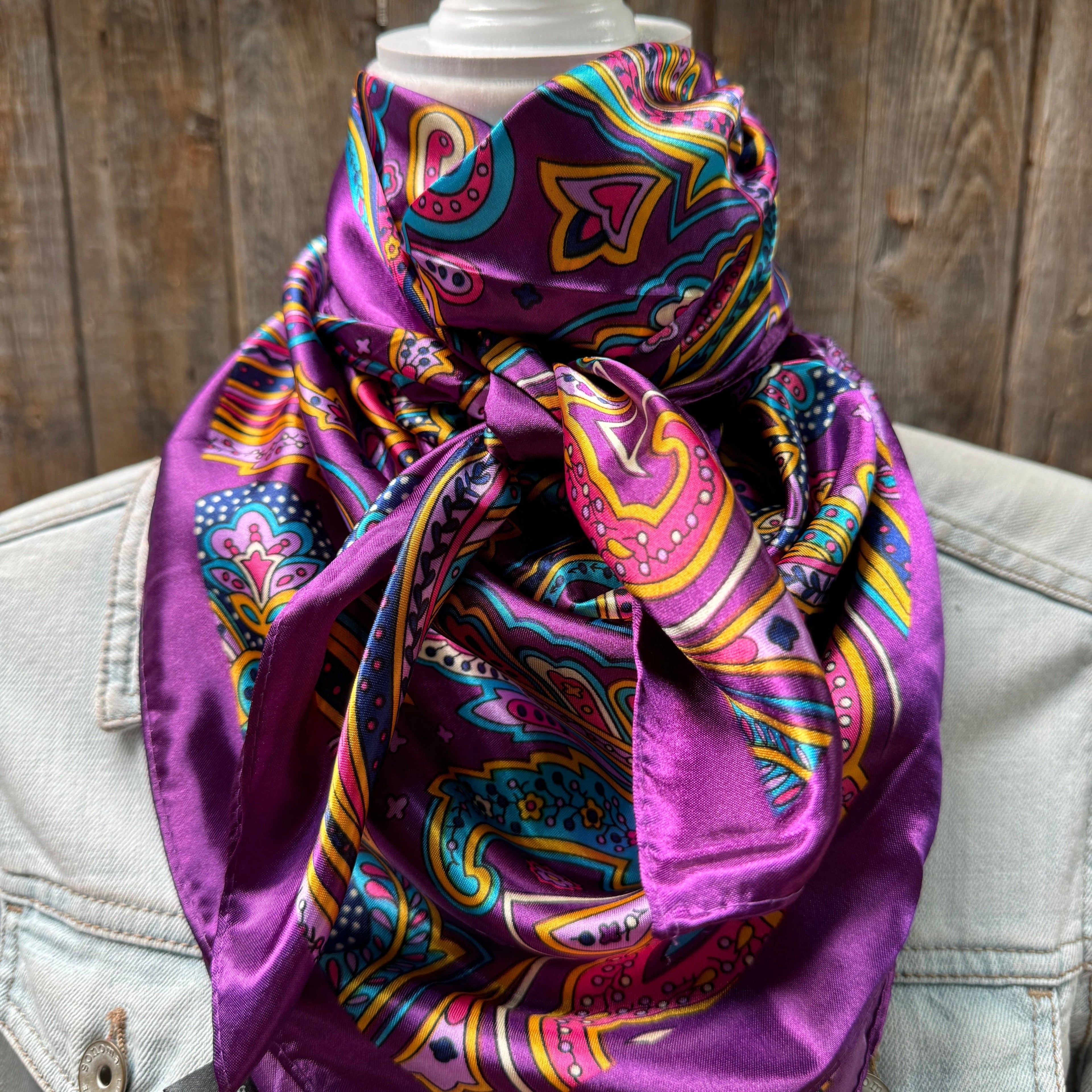 Purple Fun Floral Wild Rag / Scarf WR1018
