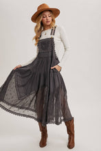Load image into Gallery viewer, LACE EMBROIDERED TULLE BIB MAXI DRESS

