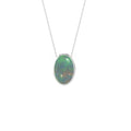 Natural Ethiopian Opal Slider Pendant Necklace in 925 Silver