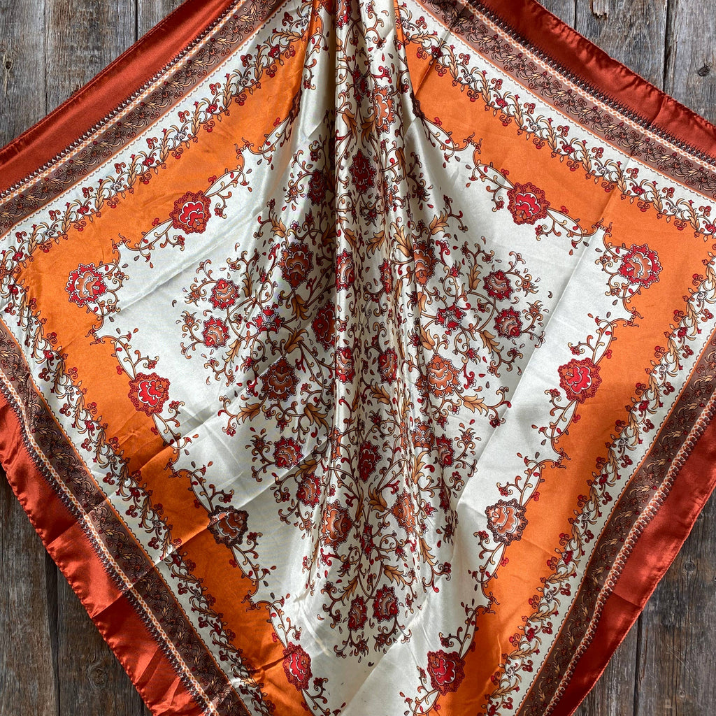Burnt Orange & Tan Wild Rag / Scarf