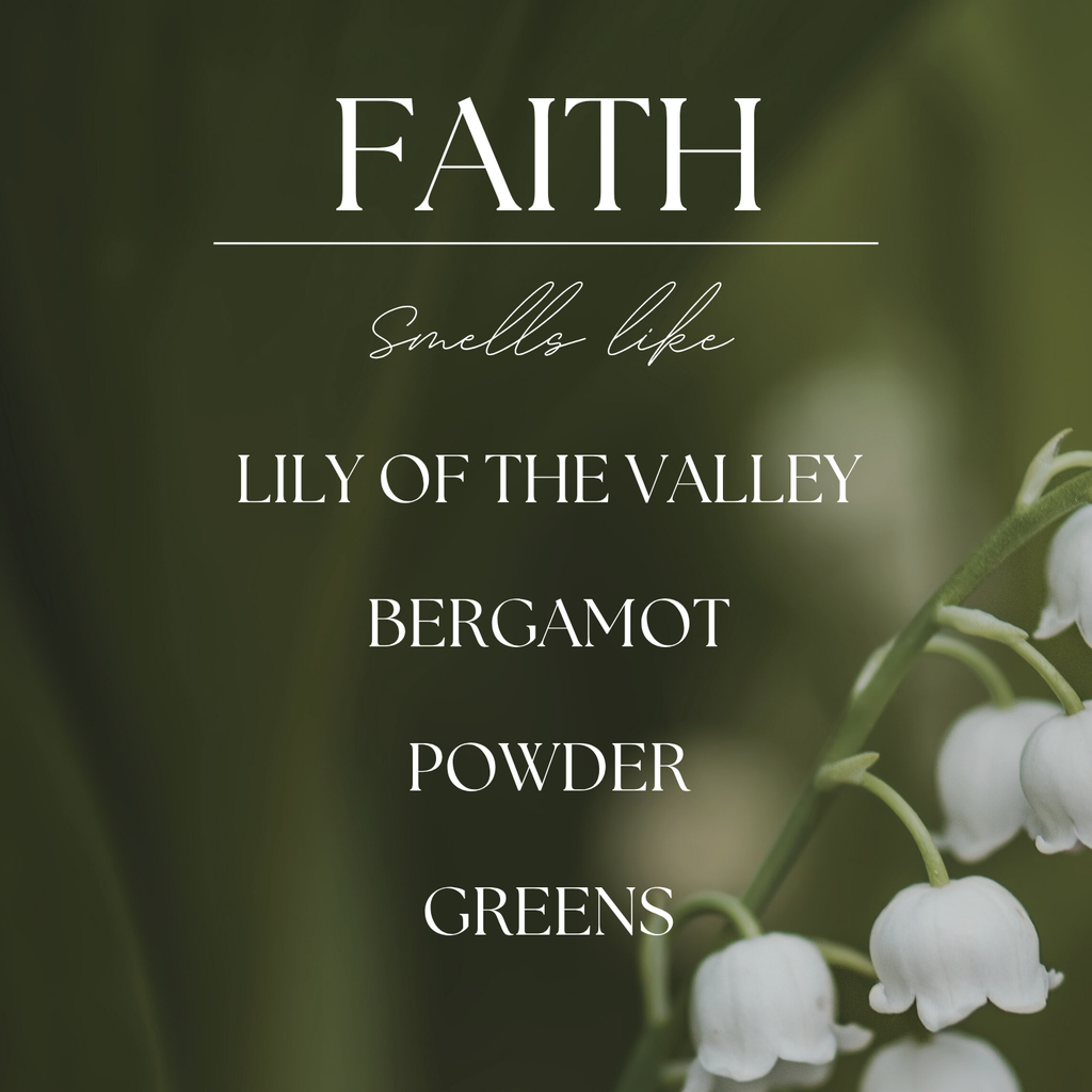 Faith | Lily & Bergamot | 15 oz. Clear Jar Soy Candle