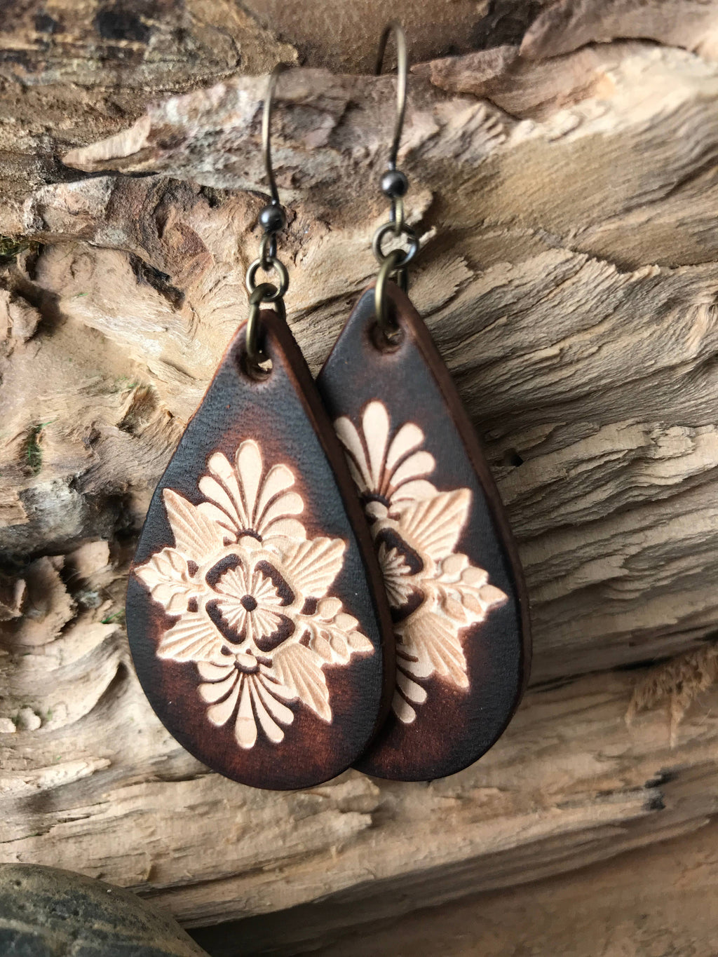 Things We Keep Leather Teardrop Earrings