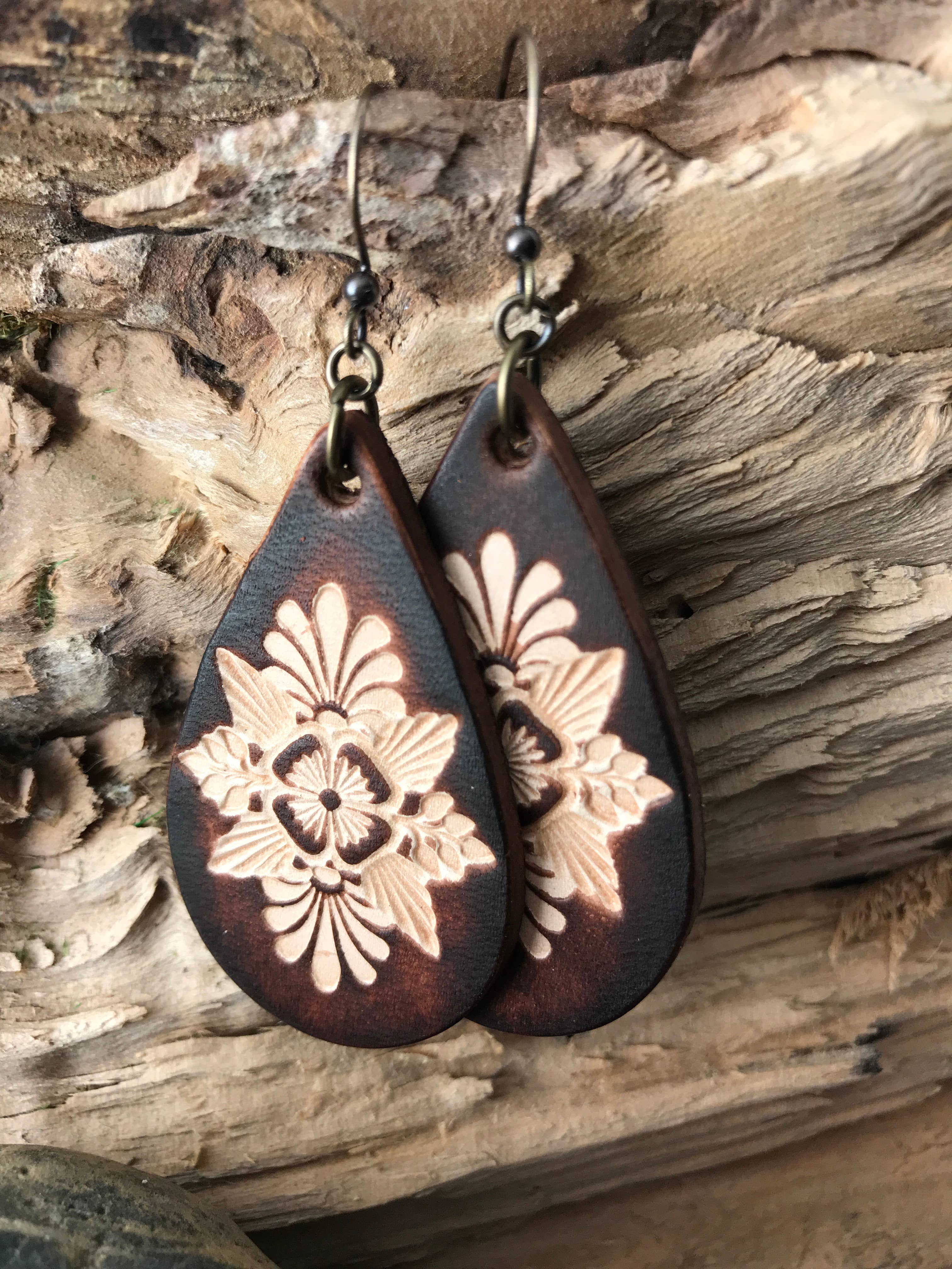 Things We Keep Leather Teardrop Earrings