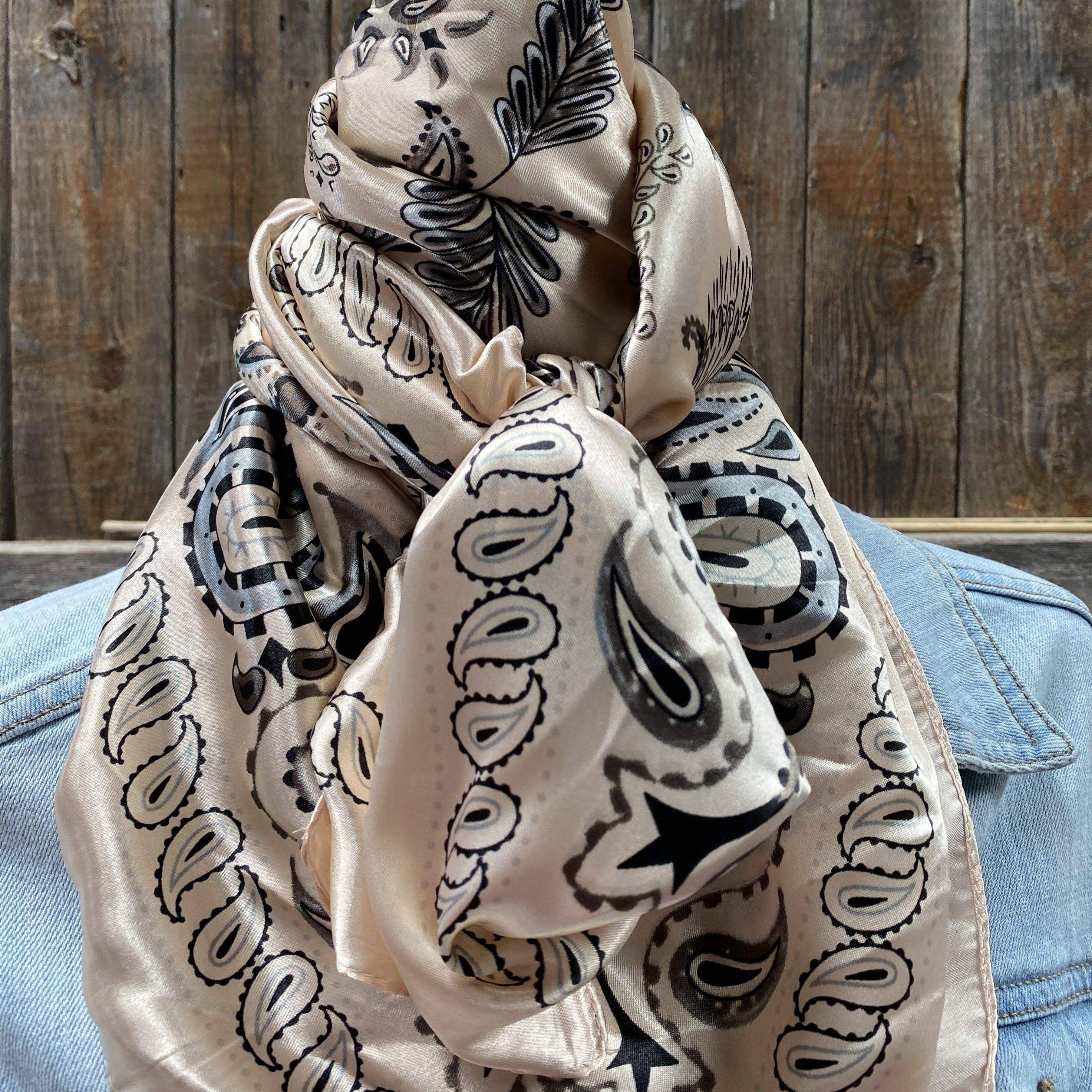 Pink & Silver Paisley Wild Rag/Scarf