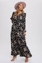 Load image into Gallery viewer, Flowers in the Valley Wrap Maxi Dress
