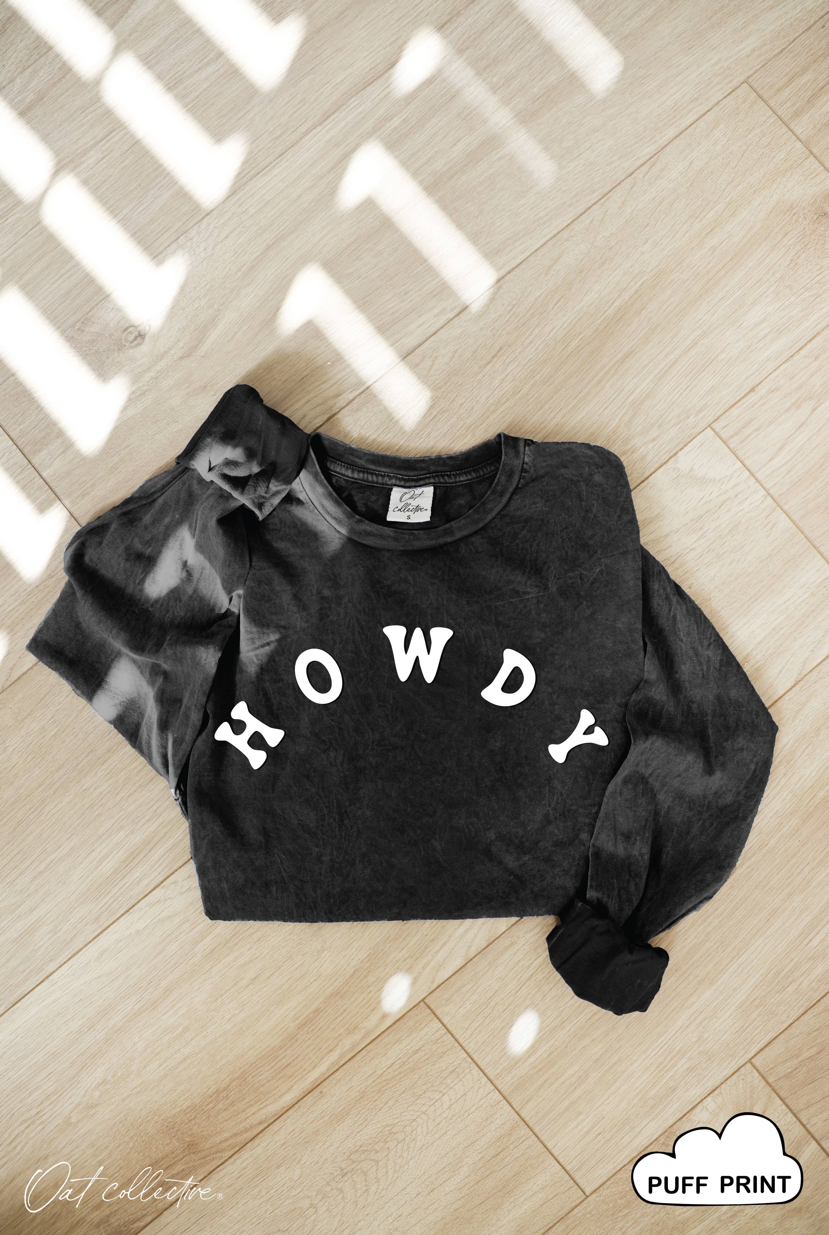 HOWDY Puff Mineral Washed Long Sleeve Graphic