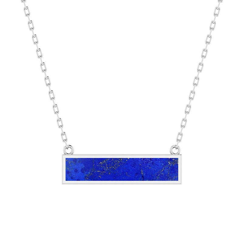 Holy Forever Natural Lapis Lazuli Pendant Necklace in 925 Silver