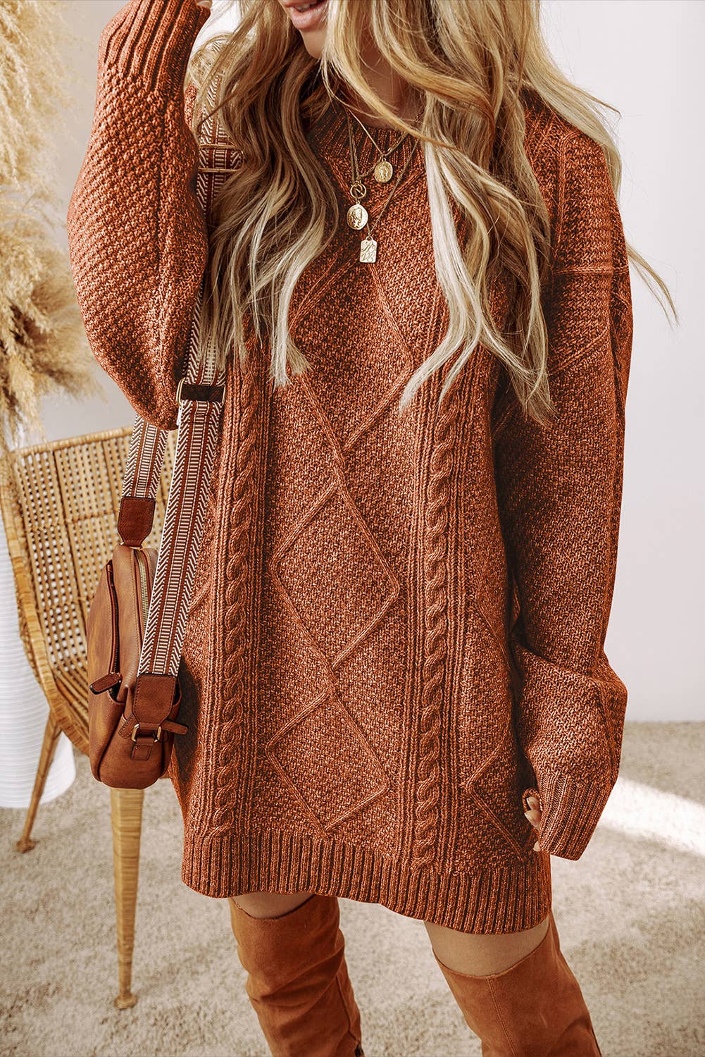 Live My Life Loose Fit Sweater Dress