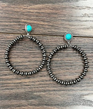 Load image into Gallery viewer, Up Toward the Heavens Navajo Bead Hoop Earrings
