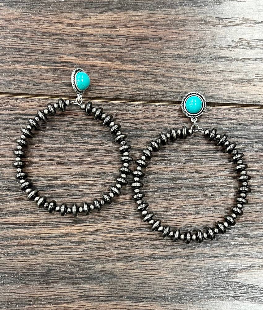 Up Toward the Heavens Navajo Bead Hoop Earrings