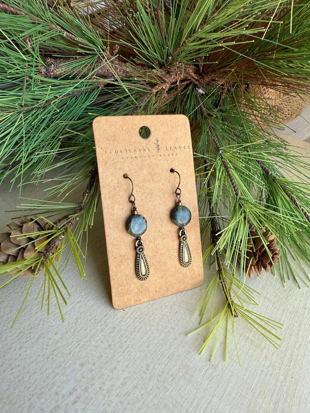 Green Turquoise Dangle Earrings