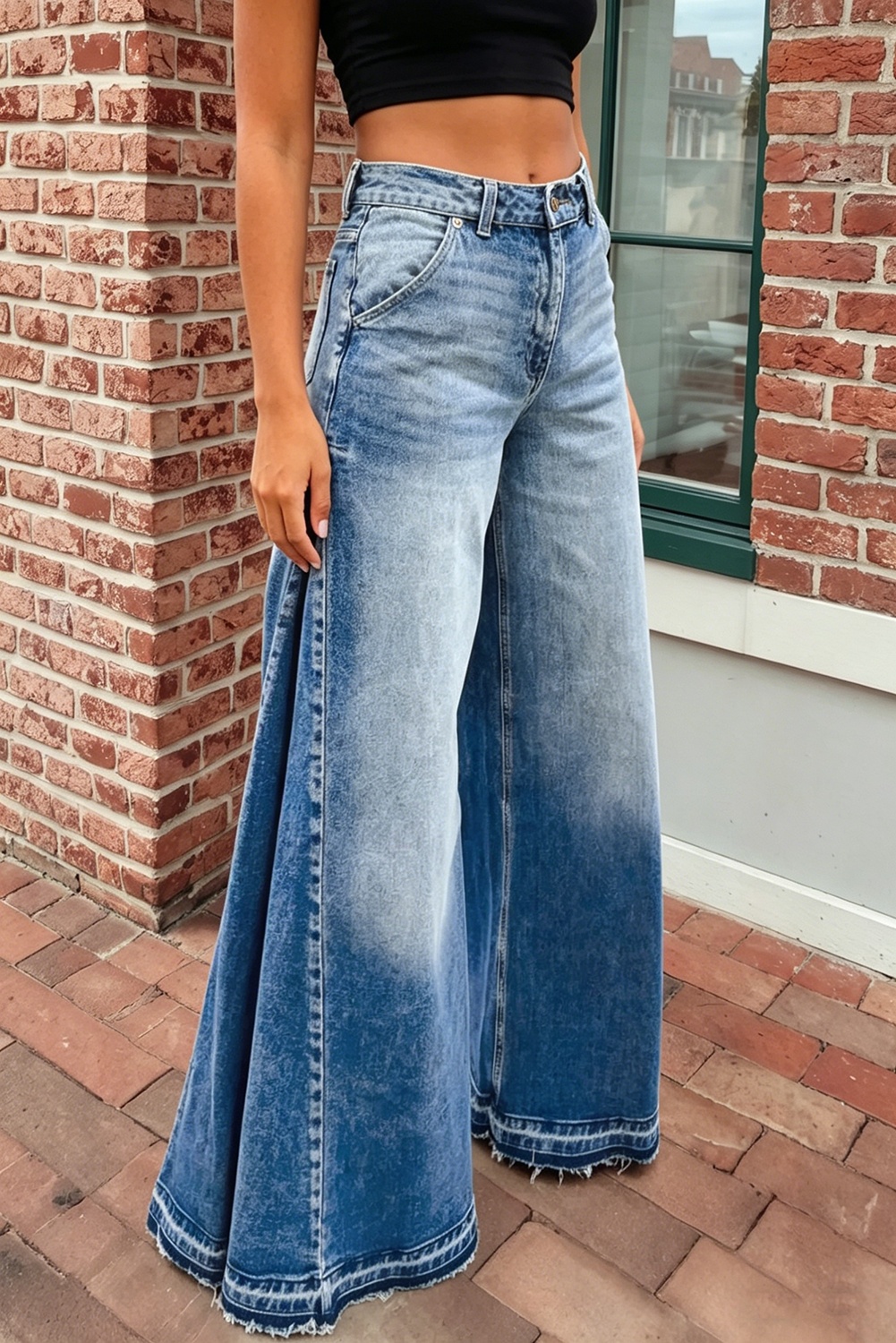 So So Good-Seam Gathering Flare Leg Jeans