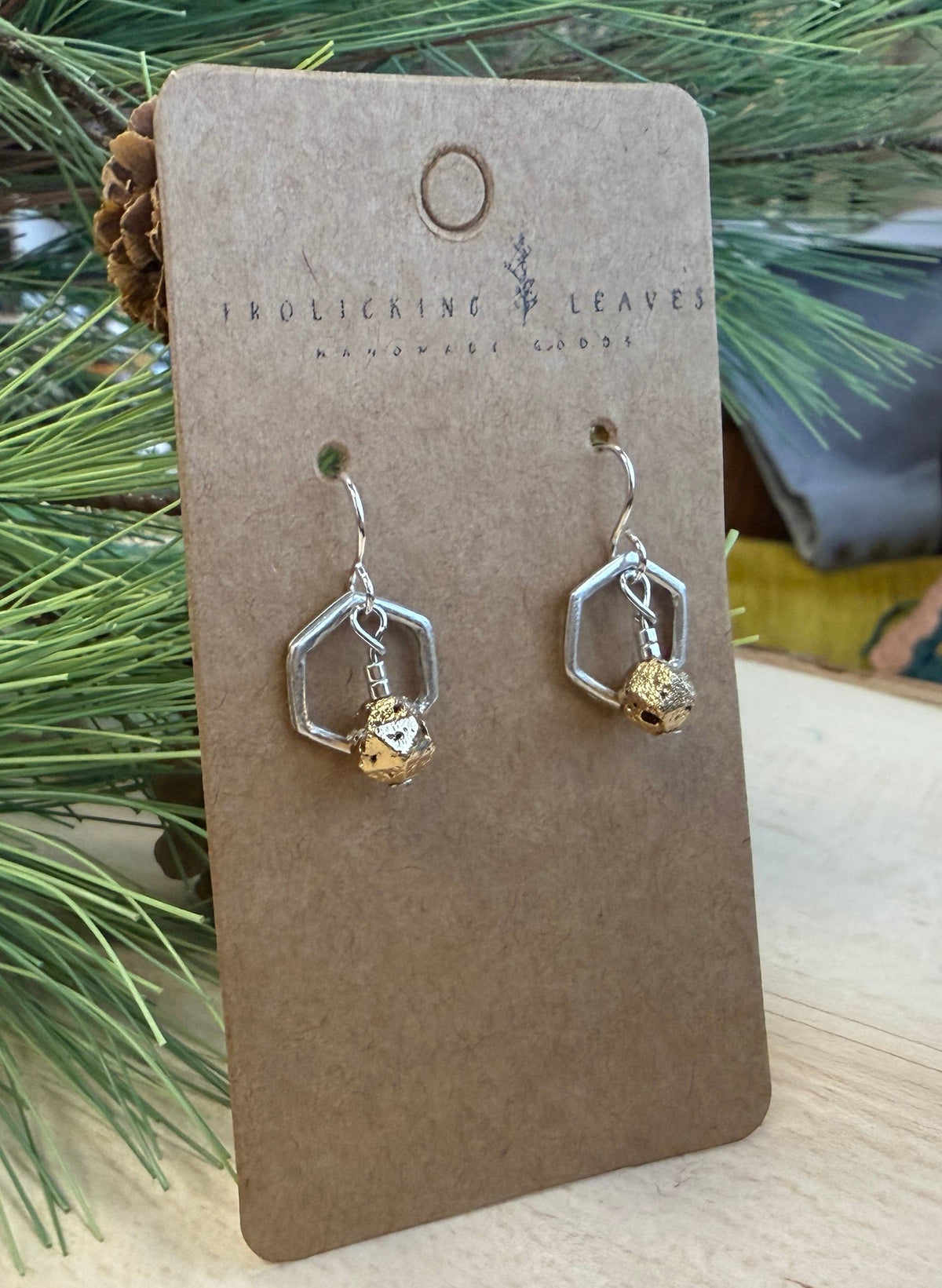 Milk & Honey- Golden Lava Stone Earrings