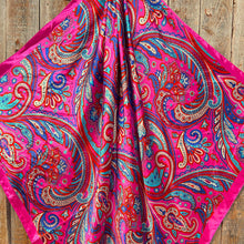 Load image into Gallery viewer, 35X35&quot;  Pink Hippie Paisley Wild Rag/Scarf WR904
