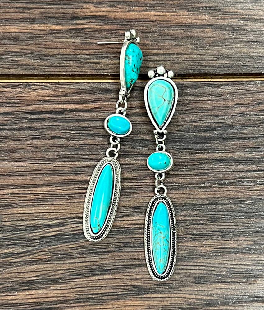 Grace Like Rain Turquoise Post Earrings