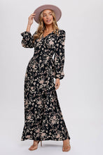 Load image into Gallery viewer, Flowers in the Valley Wrap Maxi Dress
