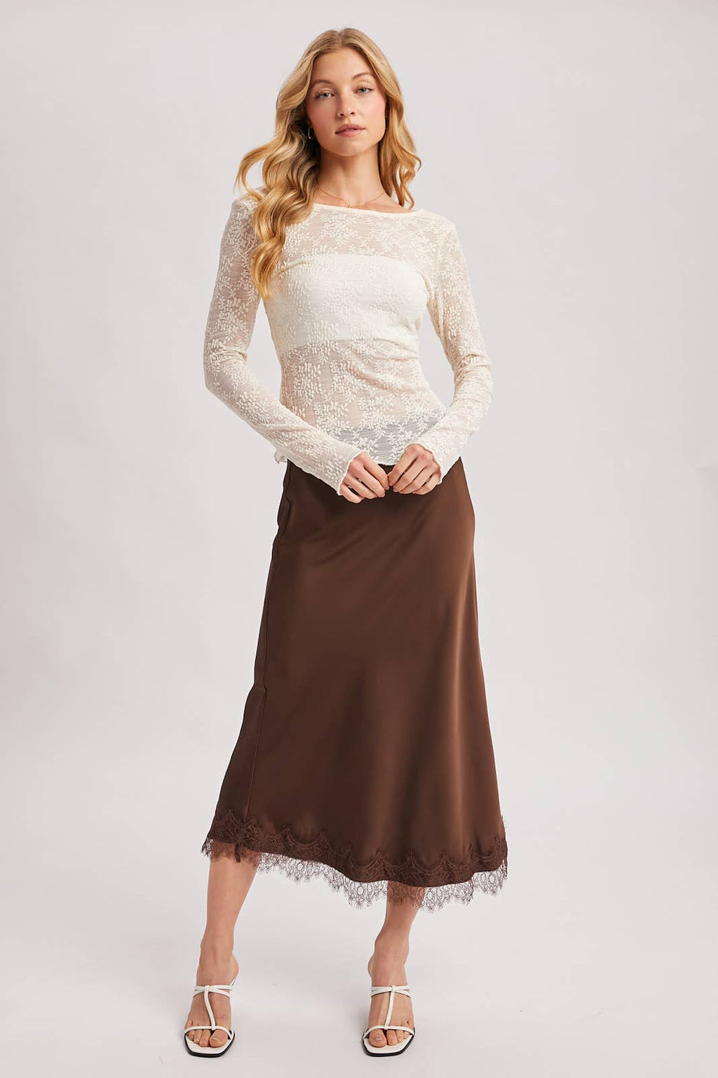 LETTUCE-EDGE SHEER MESH TWO WAY TOP