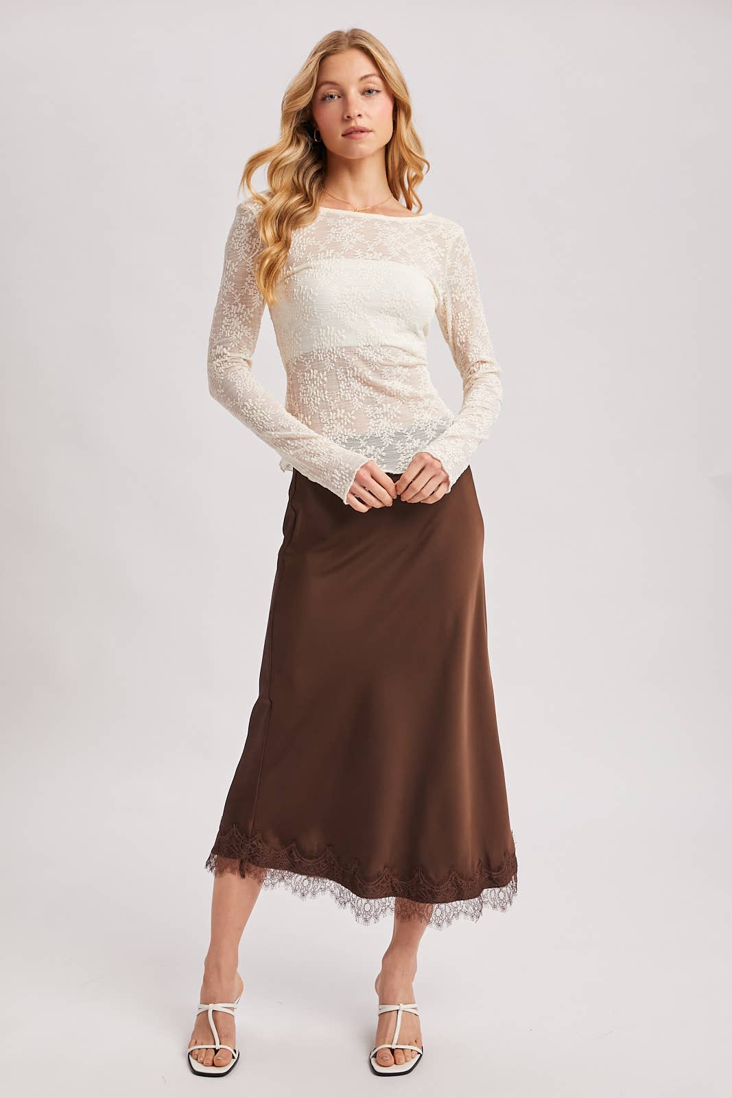 LETTUCE-EDGE SHEER MESH TWO WAY TOP