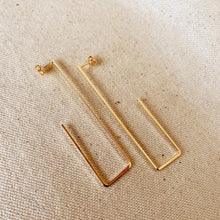 Load image into Gallery viewer, 18k Gold Filled Rectangle Shaped Earrings
