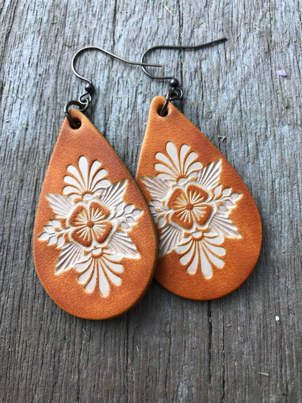 Things We Keep Leather Teardrop Earrings