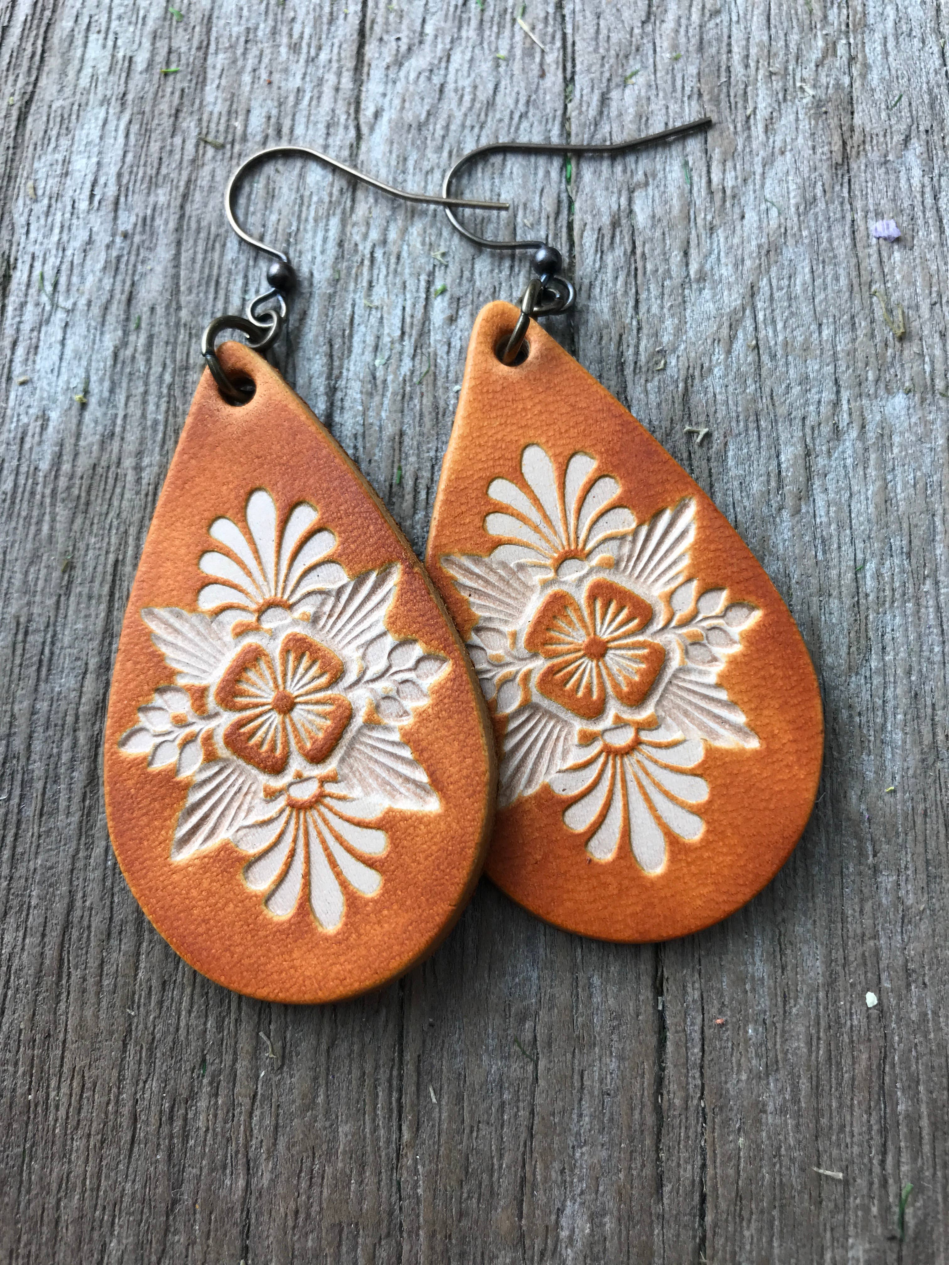 Things We Keep Leather Teardrop Earrings